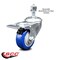 Service Caster 3.5 Inch Blue Polyurethane Swivel 1/2 Inch Stem Caster with Total Lock Brake SCC SCC-TSTTL20S3514-PPUB-BLUE-121315 - alternate 3